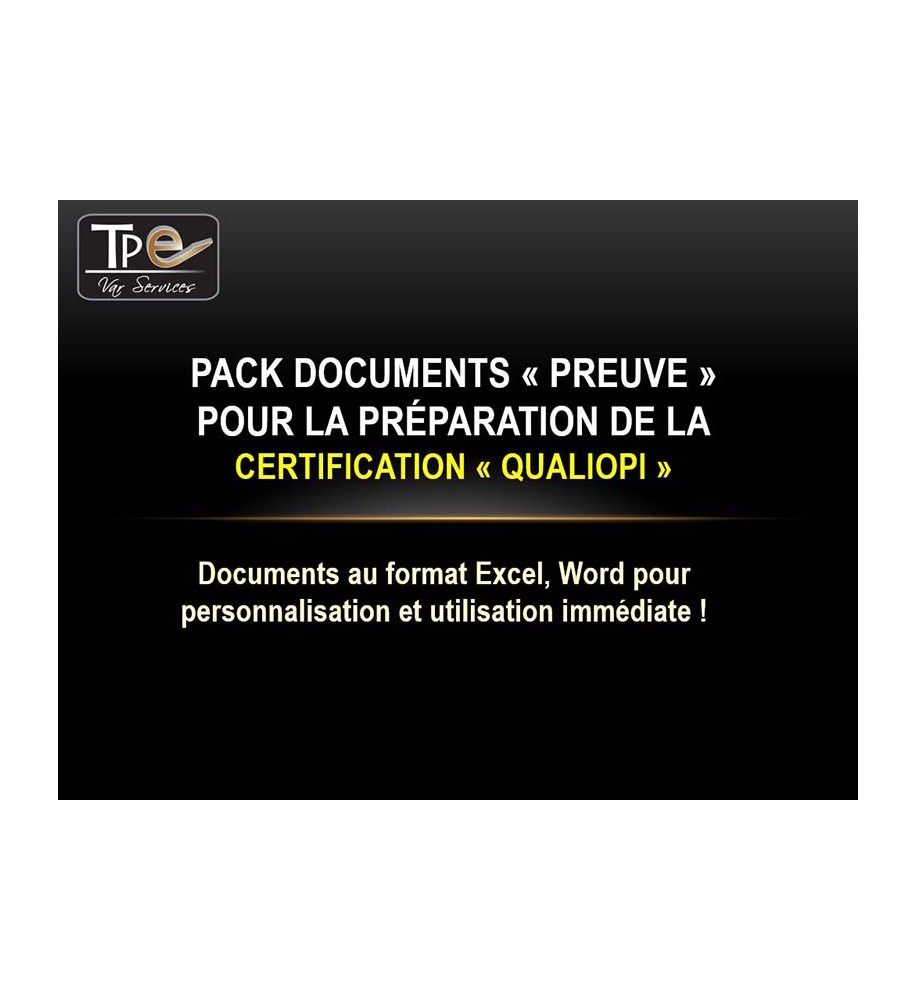 Pack de documents preuve pour la préparation à la certification Qualiopi